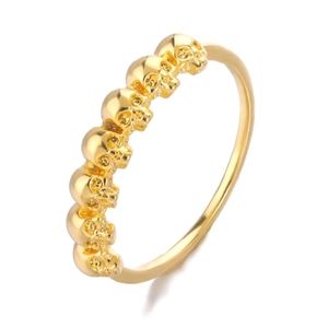 Stainless Steel Skull Ring - Gold